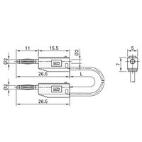 エスコ φ2mm/ 450mm テストリード(スタック接続/赤) EA707NC-332 1セット(8個)（直送品）