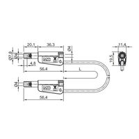 エスコ φ4mm/ 500mm テストリード(スタック接続/青) EA707NC-593 1セット(3個)（直送品）