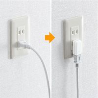 エスコ 125V/15A コンセントアダプター(2P/タテ型) EA940BA-81 1セット(7パック)（直送品）