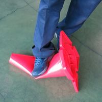 エスコ 295x295x450mm やわらかミニコーン(赤/5本) EA983FT-58 1組（直送品）