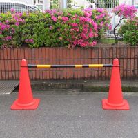 エスコ 1.1ー1.8m 伸縮ガードバー(黄/黒ー2本) EA983FV-16 1組（直送品）