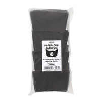 シモジマ 紙コップ ヘイコーペーパーカップスリーブ8オンス用 ブラック 4901755016123 1セット(1袋(100個)×10)