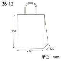 シモジマ 手提げ紙袋 スムースバッグ 26ー12 未晒無地 4901755333268 1箱(25枚入/袋×8袋)（直送品）
