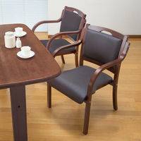 ファミリー・ライフ 立ち座りサポート ダイニングチェア ハニカムメッシュクッション付き ダークブラウン 0430320 1セット(2脚入)（直送品）