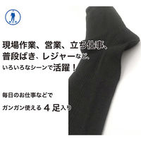 ジェイワークスプランニング 吸汗速乾リブソックス 先丸 黒 TS-014 1パック(4足入)（直送品）