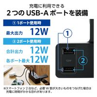 電源タップ 延長コード USB付き 1.5m クリップ式 雷ガード ブラック ECT-3015BK エレコム 1個