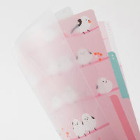 デザインフィル 3ポケットクリアホルダー A4 シマエナガ柄 35482006 1セット(1個×5)