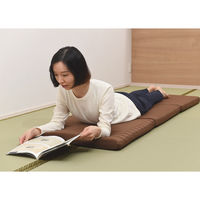西川 ごろ寝マット 長座布団 三つ折り 高反発ウレタン コンパクト収納 休憩 レジャー 防災対策にも ブラウン 1枚