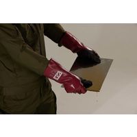 【耐切創手袋】 ウィード 耐切創レベルE ニトリル耐油オールコート ZI-728L M 1双