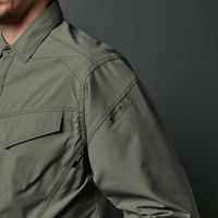 TS DESIGN エコハイブリッドダブルクロスライトシャツ セージグリーン S 4615-55-S 1着（直送品）