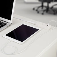 延長コード USB付 電源タップ AC×2個口 USB-A×2ポート   2m ホワイト H14022UWH YAZAWA 1個