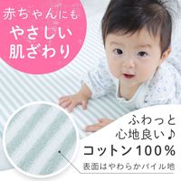 【kerata/ケラッタ】 防水ベビーシーツ 70×120cm 1枚 ストライプ（ミントグレー）