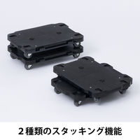 現場のチカラ ミニ連結平台車 エラストマーキャスター仕様 黒 耐荷重100kg （約）幅28.5×奥行42×高さ8cm オリジナル