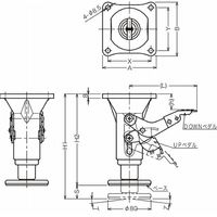ハンマーキャスター ハンマーロック 909 (樹脂製フロアロック) 909LKー42S150 1個（直送品）