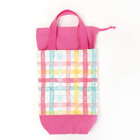 コッカ シューズケース チェック柄（ピンク） CS-1293 1A 1個