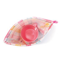 コッカ 巾着 小 チェック柄（ピンク） CS-1295 1A 1セット（5個）