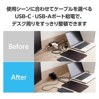 ノートPC用ACアダプター パソコン充電器 100W USB-C×2 USB-A×1 ACDC-PD65100BK エレコム 1個