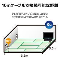 DXアンテナ テレビアンテナケーブル 10m F字プラグL字プラグ 2K 4K 8K ブラック EC-4W10FLBK(H) 1個
