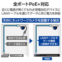 スイッチングハブ 24ポート ギガ PoE WEBスマート 大容量 3年保証 EHB-SG2C24F-HPL エレコム 1個（直送品）