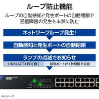 スイッチングハブ 24ポート ギガ PoE WEBスマート ループ防止 3年保証 EHB-SG2C24F-PL エレコム 1個（直送品）