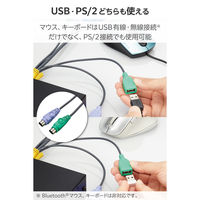 パソコン切替器(KVM) VGA(D-sub15pin) 4ポート ラック式 KVM-RVUSN4 エレコム 1個（直送品）