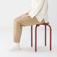 無印良品 スチールパイプスタッキングスツール エンジ 幅28.5×奥行28.5×高さ45cm 1セット（1脚×5） 良品計画