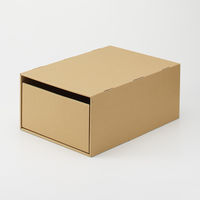 無印良品 ダンボール収納ケース 引出式 ベージュ 深型 1セット（1個×10） 良品計画