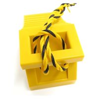 サンポリ 輪止ロープ付2個セット イエロー 4996645205114 1セット(10個入)（直送品）