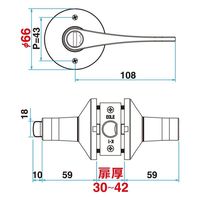 マツ六 リフォーム用レバー錠個室用 鍵付 ゴールド 7503600 1個（直送品）