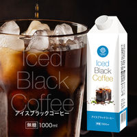 三本珈琲 アイスブラックコーヒー 無糖 1000ml（1リットル） 1箱（6本入）