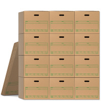 プラス 文書保存箱 ワンタッチストッカー D型フタ式 B4／A3用 書類収納 ダンボール 10枚 40075