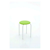 TOKIO 丸イス（座:ビニールレザー スタッキング可能） グリーン 1箱（6脚入） キャスター無し オリジナル