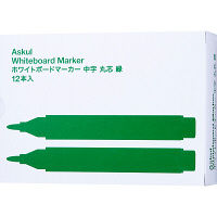 アスクル　ホワイトボードマーカー　緑　中字丸芯　12本 オリジナル