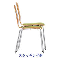 アール・エフ・ヤマカワ プライウッドチェア（パッド座） ブラック 1箱（4脚入） 幅495mm キャスター無し スタッキング