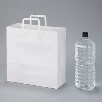 【復活特別価格】平紐 クラフト紙手提袋ベーシック320×320×115 白 1セット（900枚：300枚×3箱） オリジナル