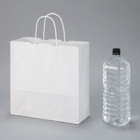 丸紐 クラフト紙手提袋ベーシック 320×320×115 白 1箱（300枚：50枚×6袋）  オリジナル