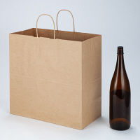 丸紐 クラフト紙手提袋ベーシック 440×430×210 茶 1セット（600枚：200枚入×3箱）  オリジナル