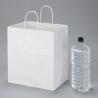 丸紐 クラフト紙手提袋ベーシック 320×350×210 白 1セット（900枚：300枚×3箱）  オリジナル