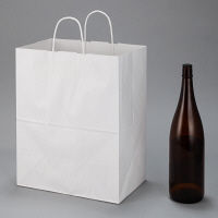 丸紐 クラフト紙手提袋ベーシック 350×430×210 白 1箱（200枚：50枚入×4袋）  オリジナル