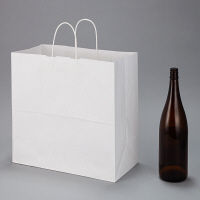 丸紐 クラフト紙手提袋ベーシック 440×430×210 白 1セット（600枚：200枚入×3箱）  オリジナル