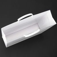 手提げ紙袋（マットフィルム貼り・ハッピータックタイプ）　平紐　白　LL　1セット（30枚：5枚入×6袋）　スーパーバッグ  オリジナル