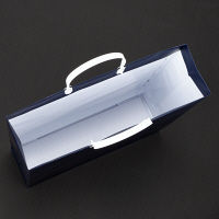 手提げ紙袋（マットフィルム貼り・ハッピータックタイプ）　平紐　紺　LL　1セット（30枚：5枚入×6袋）　スーパーバッグ  オリジナル