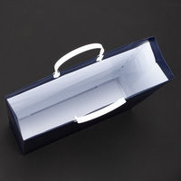 手提げ紙袋（マットフィルム貼り・ハッピータックタイプ）　平紐　紺　LL　1セット（180枚：90枚入×2箱）　スーパーバッグ  オリジナル