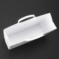 手提げ紙袋（マットフィルム貼り・ハッピータックタイプ）　平紐　白　L　1セット（180枚：90枚入×2箱）　スーパーバッグ  オリジナル