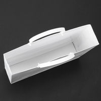 手提げ紙袋（マットフィルム貼り・ハッピータックタイプ）　平紐　白　M　1箱（90枚：5枚入×18袋）　スーパーバッグ  オリジナル