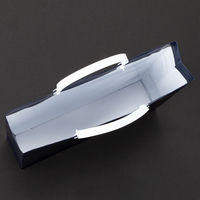 手提げ紙袋（マットフィルム貼り・ハッピータックタイプ）　平紐　紺　M　1セット（30枚：5枚入×6袋）　スーパーバッグ  オリジナル