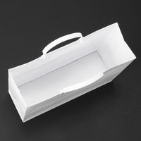 手提げ紙袋（マットフィルム貼り・ハッピータックタイプ）　平紐　白　S　1セット（180枚：90枚入×2箱）　スーパーバッグ  オリジナル