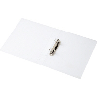 リングファイルD型2穴　A4タテ　背幅41mm　10冊　ハピラ　カラバリ　白 オリジナル