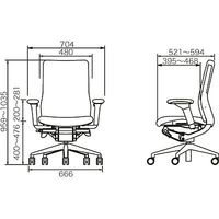 プラス　Beタスクチェア　オフィスチェア　肘付　ブルー　1脚　（直送品）
