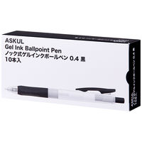 アスクル ノック式ゲルインクボールペン 0.4mm 黒 30本 AJJS15-BK  オリジナル